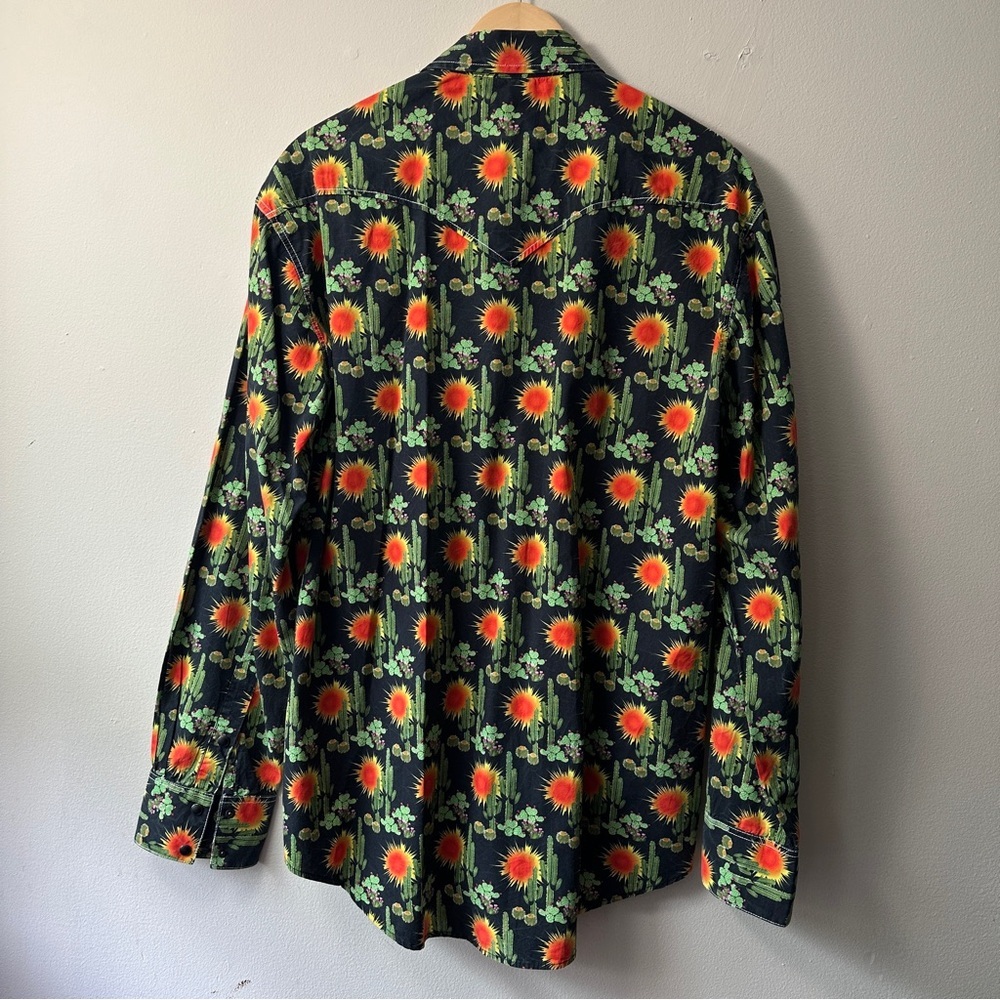 Sunflower Patterned Casual Button Down Shirt - image 3